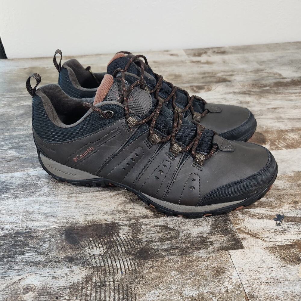 Columbia Woodburn II Waterproof Men 10 Brown Hiking Shoes Trail Sneakers Outdoor